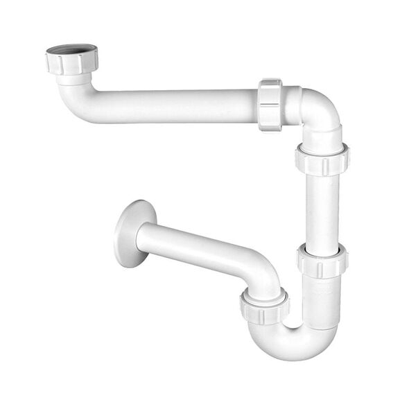 Syfon McAlpine rurowy 5/4" DN32 z przedłużką biały (HC4PF-32SPS)