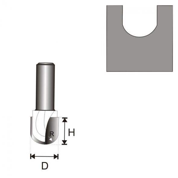 Dedra Frez do drewna rowkujący U D8 25,4x22,5x12,7mm - 07F073B