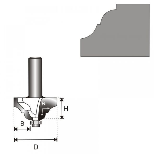 Dedra Frez do drewna podwójna esownica rzymska z łożyskiem 28,6x11,7x4,1mm - 07F171A