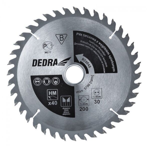 Dedra Piła tarczowa 200x16mm 40z. z węglikiem spiekanym - H20040E
