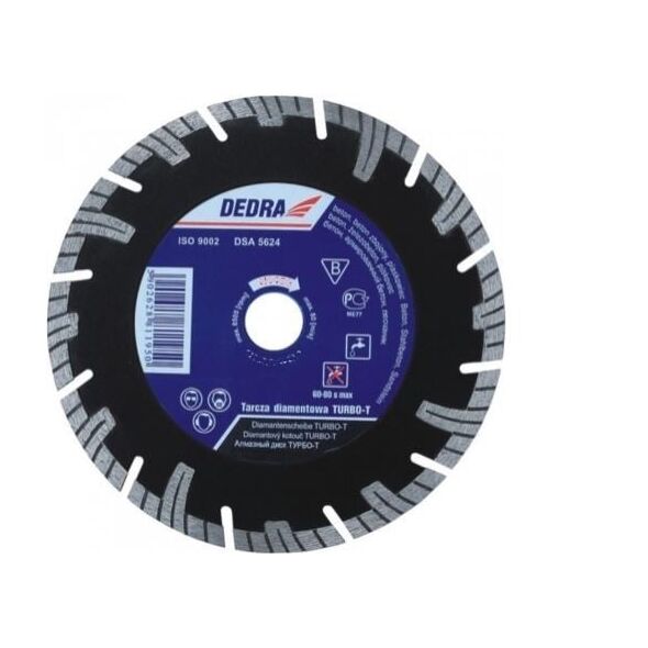 Dedra Tarcza diamentowa Turbo-T do cięcia zbrojonego betonu 200mm 25,4mm H1196E