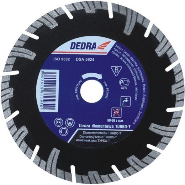 Dedra Tarcza diamentowa tnąca Turbo-T 250mm 25,4mm H1198E