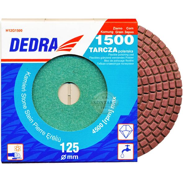 Dedra Dysk polerski 125mm ziarno 1500 elastyczny diamentowy (H12G1500)