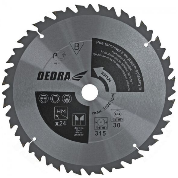 Dedra Piła tarczowa 350x30mm 24z. z płytkami HM i ogranicznikiem posuwu - HL35024