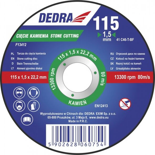 Dedra Tarcza 115x3,0x22,2mm do ciecia kamienia - F13413