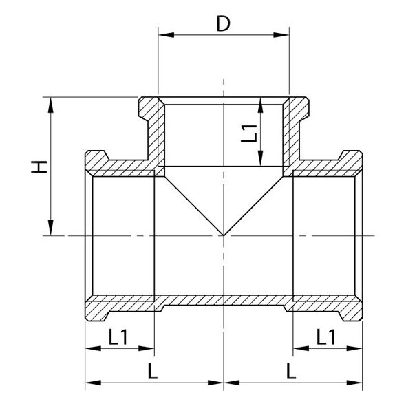 Invena Trójnik mosiężny gwint wewn. 3/4" (ZM-05-020)
