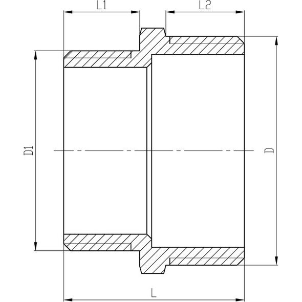 Invena Nypel mosiężny redukcyjny 1/2x1" - ZM-07-154