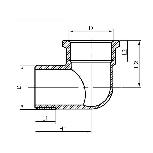 Invena Kolanko nakrętno-wkrętne 1" - ZM-01-015