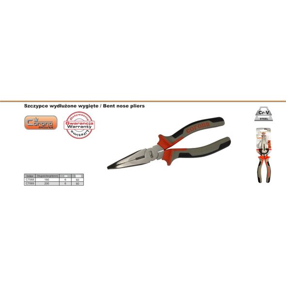 Corona Szczypce wydłużone wygięte 160mm - C7068
