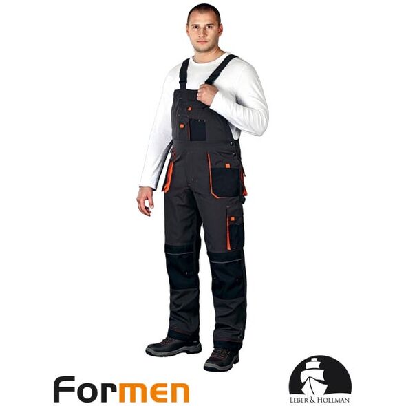 Leber&Hollman Spodnie ochronne ogrodniczki FORMEN grafitowe FMN-B SBP 52