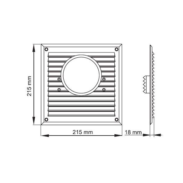 Maxpol Kratka do pochłaniacza 215x215mm fi100mm biała (117)