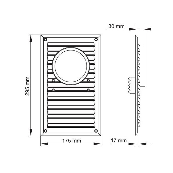 Maxpol Kratka do pochłanicza z wyjściem rurowym 175x295mm fi100mm biała (116)