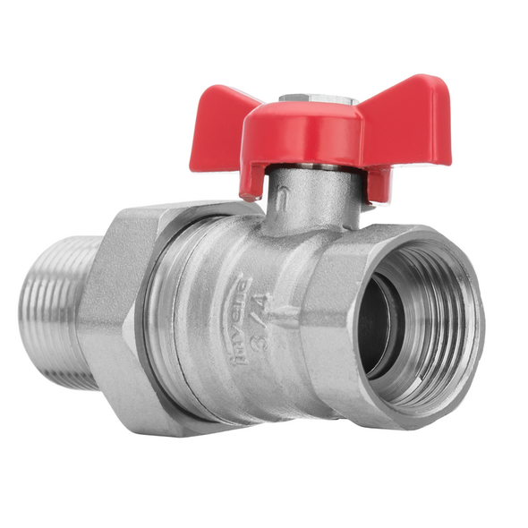 Invena Kurek kulowy MILLENIUM z pokrętłem motylkowym gwint wewnętrzny/zewnętrzny 1/2" - ZK-31-015