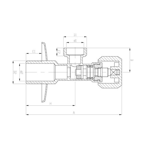Invena Zawór kątowy czerpalny 1/2"x1/2"  (H/ZW-52-015)