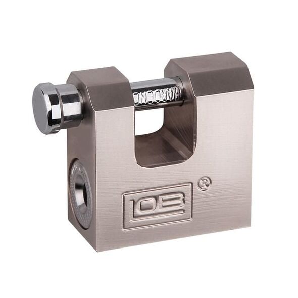 LOB Kłódka trzpieniowa mosiężna satynowa 60mm KTD60