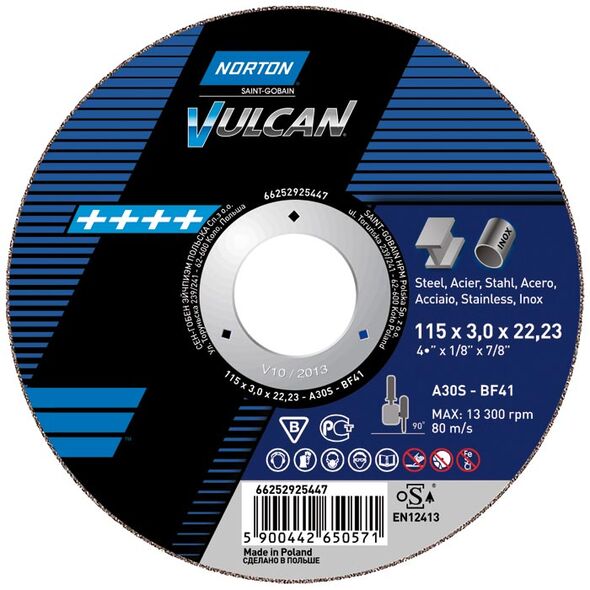 Norton Clipper Tarcza flex Vulcan A 41 125x22,2x2,5 do stali (66252925443)