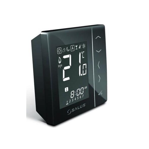 Salus Regulator temperatury 4w1 cyfrowy bezprzwodowy natnkowy czarny - VS20BRF