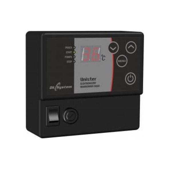 DK System Elektroniczny miarkownik ciągu kotła na paliwa stałe UNISTER sterujący klapą dolotu powietrza i pompą c.o. 201303