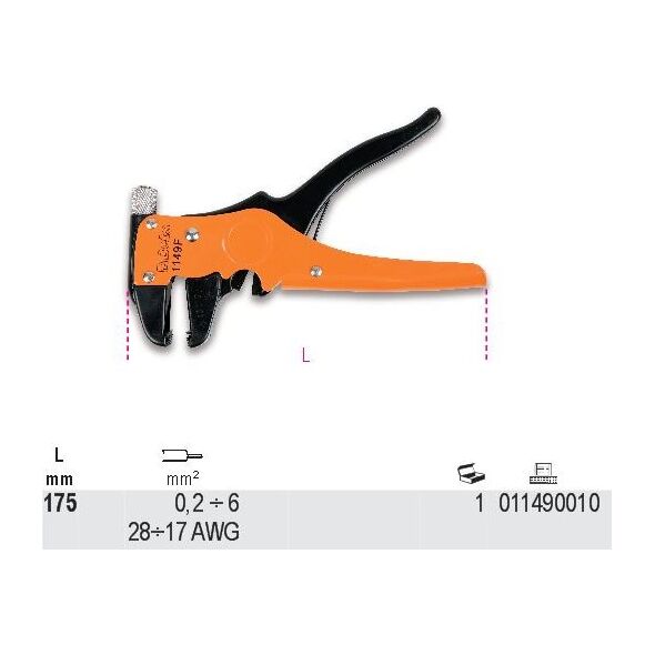 Beta Tools Szczypce do ściągania izolacji z mechanizmem tnącym (1149F)