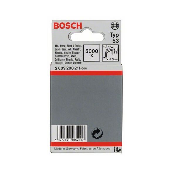 Bosch Zszywki z cienkiego drutu typ 53 10mm 5000szt. (2609200211)