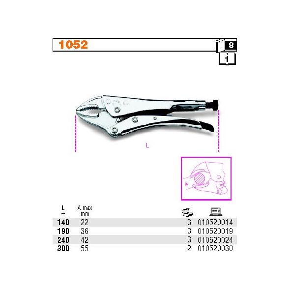 Beta Tools Szczypce nastawne, samoblokujące, 300mm - 1052