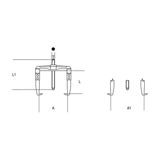 Beta Tools Ściągacz dwuramienny uniwersalny 100mm (1500/2)