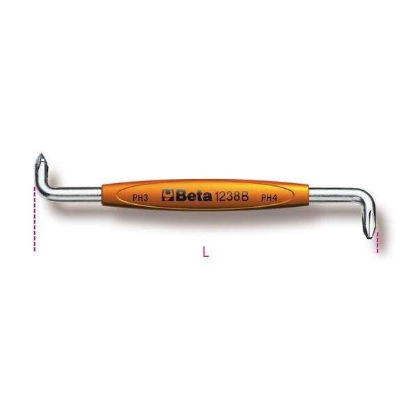 Beta Tools Wkrętak kątowy dwustronny Philips Ph3-4 200mm (012380203)