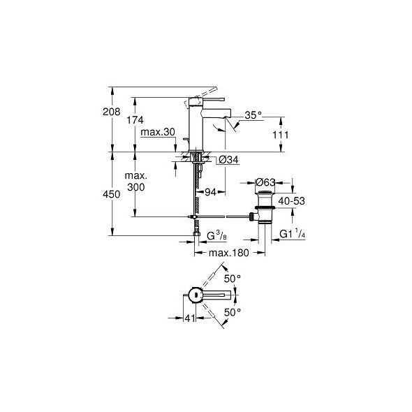 Bateria umywalkowa Grohe Essence stojąca chrom (32898001)