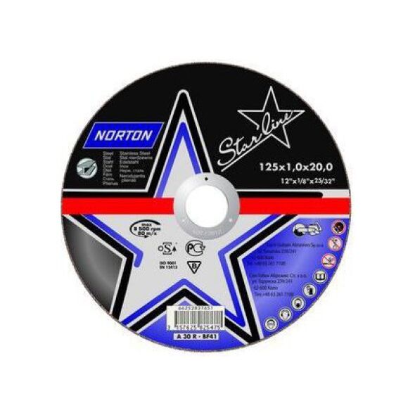 Norton Clipper Tarcza do ciecia Starline Metal A30P-BF41 125 x 22,23 x 2,5mm (66252837250)