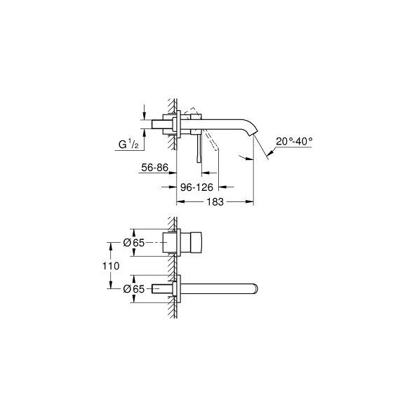 Bateria umywalkowa Grohe Essence podtynkowa chrom (19408001)