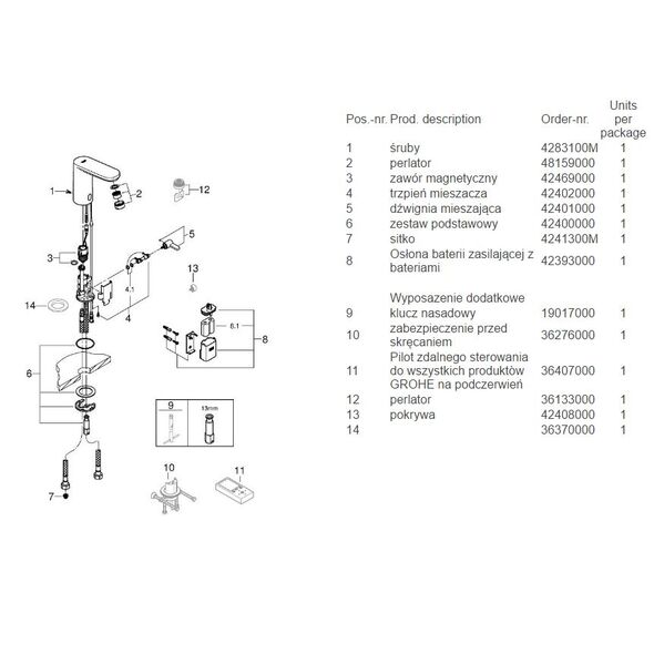 Bateria umywalkowa Grohe Eurosmart Cosmopolitan E stojąca chrom (36327001)