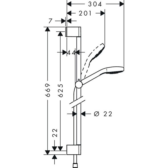Zestaw prysznicowy Hansgrohe Croma Select E przesuwny biały (26584400)