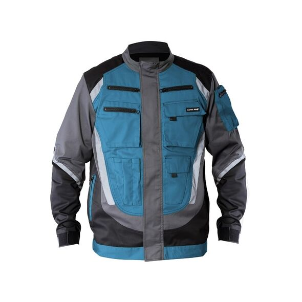 Lahti Pro Bluza ochronna z pasami odblaskowymi czarno-szaro-turkusowa XXL (L4040305)