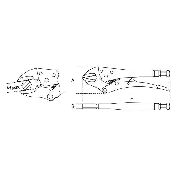 Beta Tools Szczypce nastawne samoblokujące 140mm (1052/140)