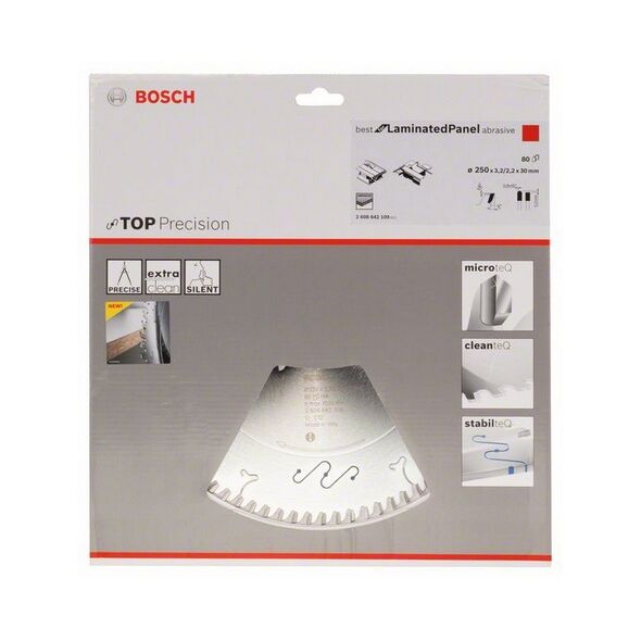 Bosch Tarcza pilarska Top Precision Best for Laminated Panel Abrasive 250 x 30mm 80z (2608642109)