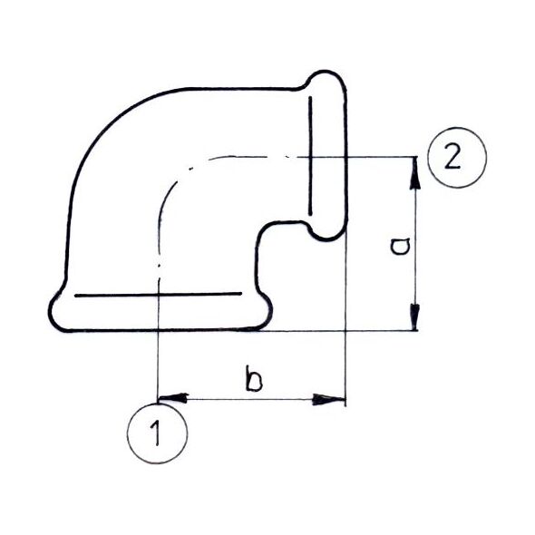 Odlewnia Zawiercie Kolano zwężkowe 90° A1 nr 6 3/4 x 1/2" czarne
