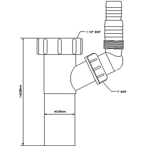 Syfon McAlpine Podłączenie do pralki 6/4" x 40mm (5505)