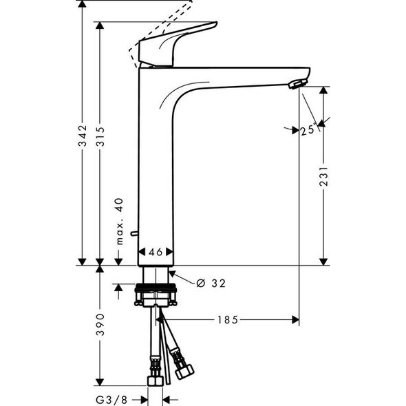 Bateria umywalkowa Hansgrohe Focus stojąca chrom (31531000)