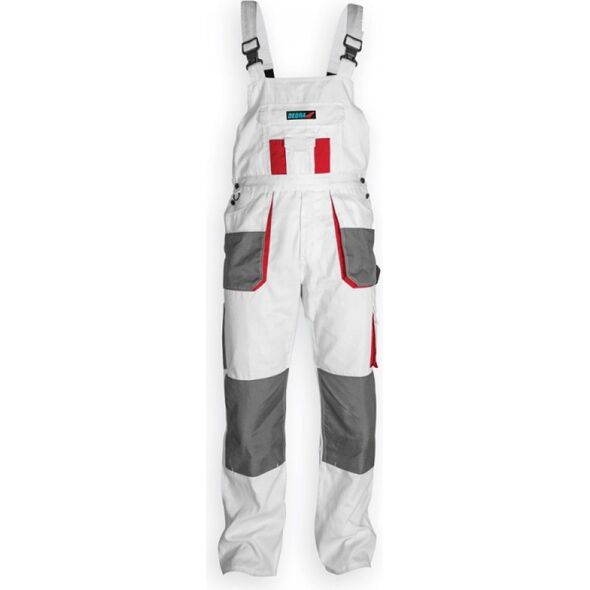 Dedra Spodnie ochronne ogrodniczki białe rozmiar XXL (BH4SO-XXL)
