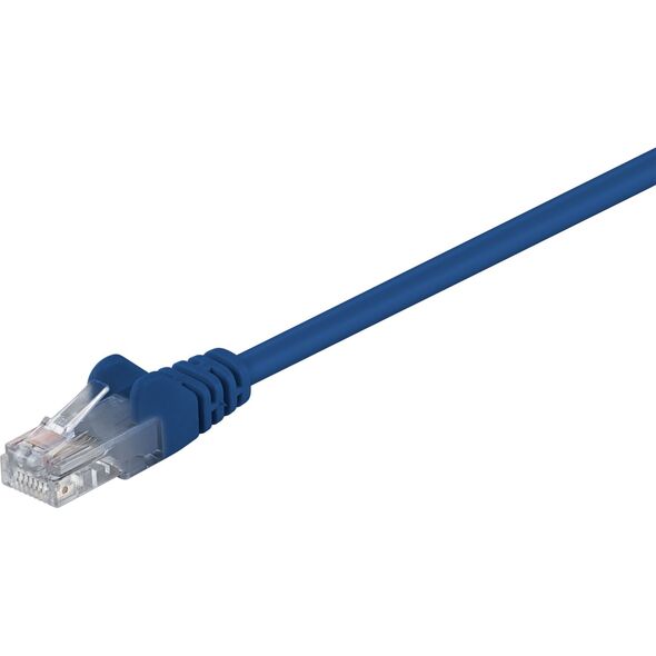 Goobay Kabel krosowy patchcord U/UTP kat. 5e CCA niebieski 1m (68340)