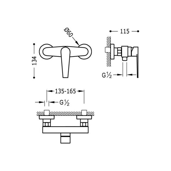 Bateria prysznicowa Tres Class chrom (20516701)