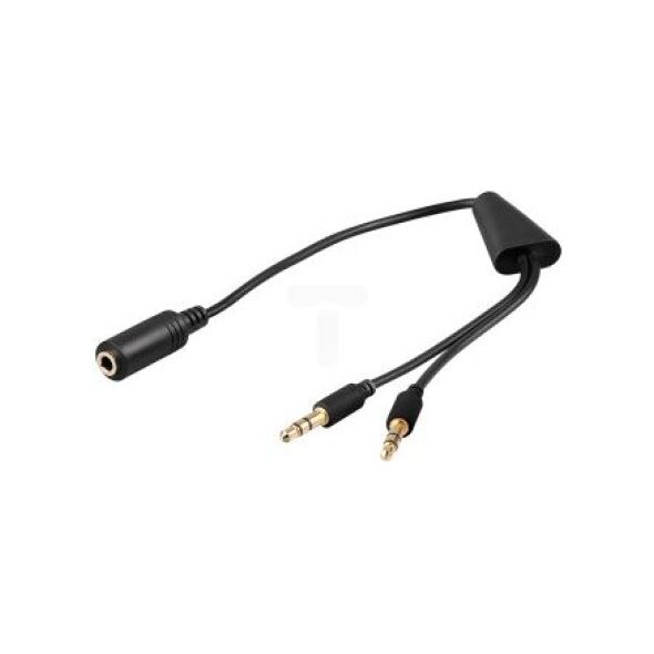 Adapter AV Goobay Jack 3.5mm - Jack 3.5mm x2 czarny (48980)