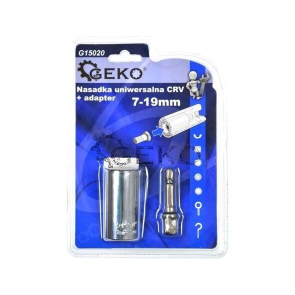 Geko nasadka uniwersalna 7-19mm + adapter (G15020)