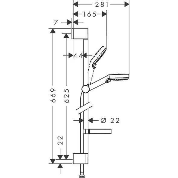 Zestaw prysznicowy Hansgrohe przesuwny  (26553400)