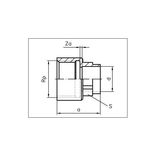 SANHA Mufa z brązu 4270G GW 22mm x 3/4" (142702234)