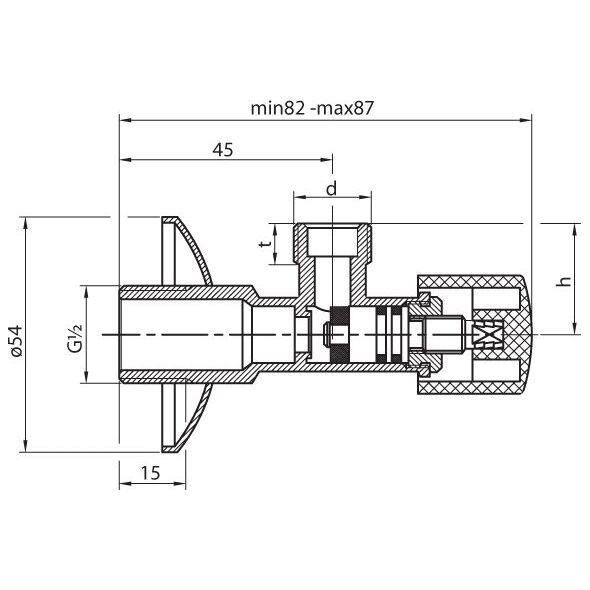 Perfexim Zawór kątowy 1/2"x3/8"  (02-018-1510-000)