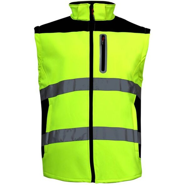 Lahti Pro Kurtka softshell ostrzegawcza z odpinanymi rękawami żółta rozmiar L (L4091903)