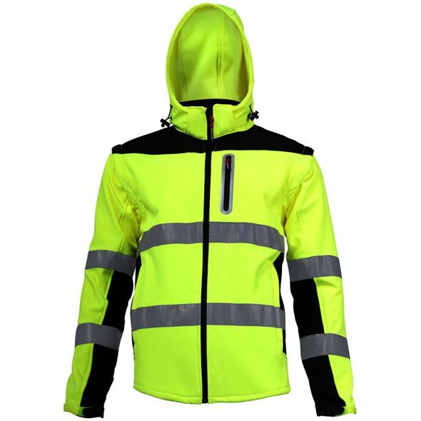 Lahti Pro Kurtka softshell ostrzegawcza z odpinanymi rękawami żółta rozmiar L (L4091903)