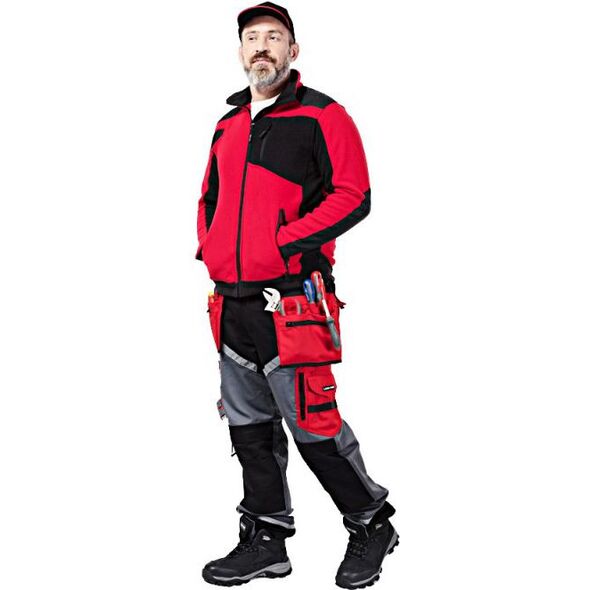 Lahti Pro Bluza polarowa ze wzmocnieniami czerwono-czarna L ( L4011503)