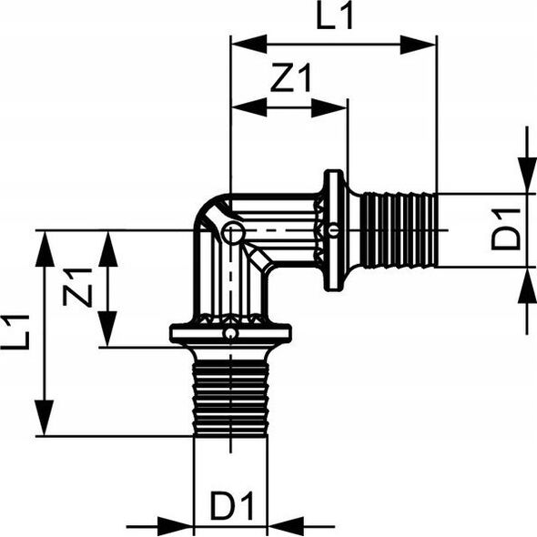 Tece TECEFLEX KOLANO 90 Z PPSU DN 25 - 737025
